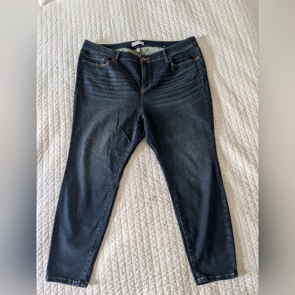 PLUS 22/24P Lane Bryant Dark Wash Flex Magic Waistband High Rise Skinny Jeans